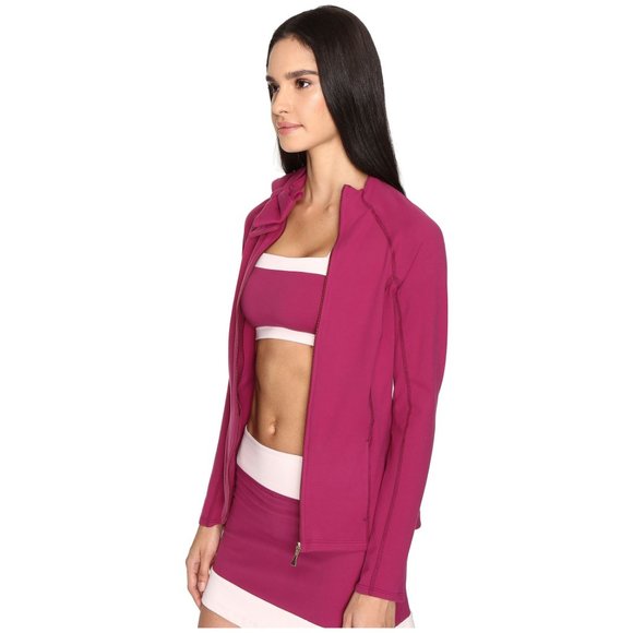 KATE SPADE x BEYOND YOGA Zinfandel Neck Bow Front Zip Jacket sz S Women's Yoga - Picture 6 of 16